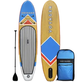 10'10" Woodgrain Voyager Inflatable SUP Package