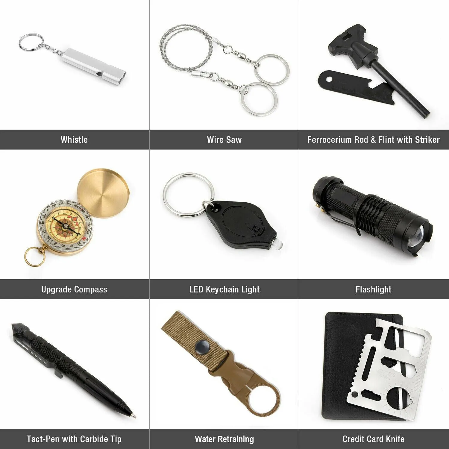 14 in 1 Outdoor Emergency Survival and Safety Gear Kit Camping