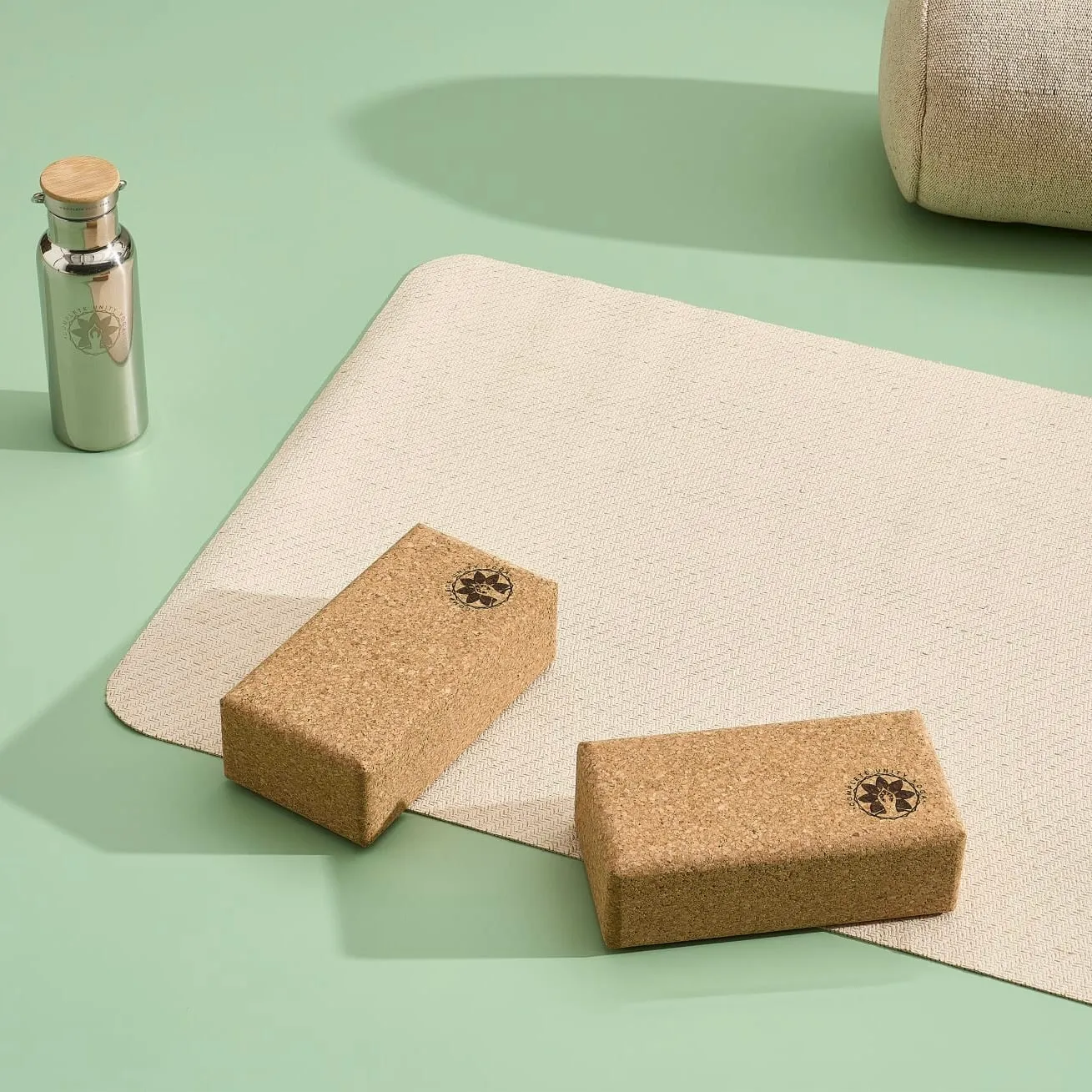 2 x Eco Cork Yoga Blocks