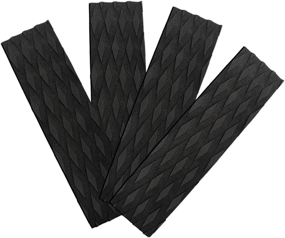 4 Pieces Surfboard Traction Pads EVA Surfing Skimboard Deck Traction Pads Anti-Slip Front Tail Pad fit for Kiteboard Surfboards,Skimboards,Longboards,Shortboards,Kayak,Fish Board