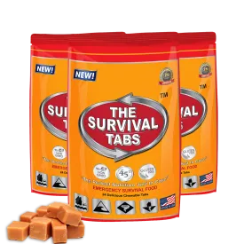 6 days Emergency survival food tabs none-GMO gluten-free 25 years shelf life 24 Tabs Buttescotch x 3 pouches