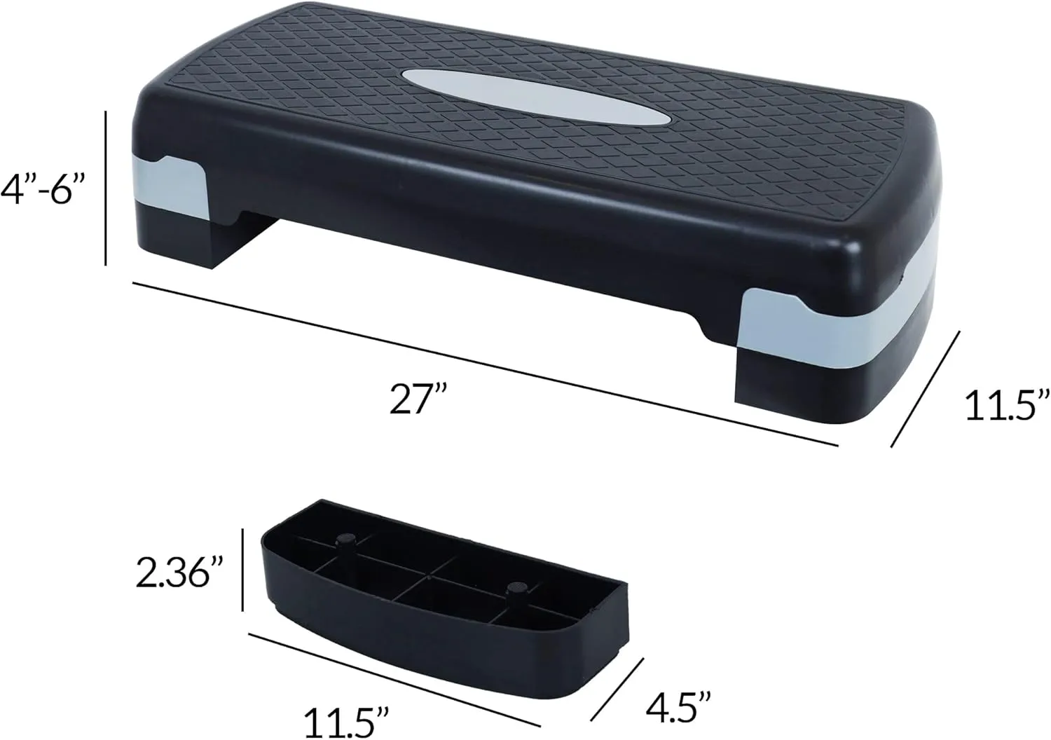 Adjustable Workout Aerobic Stepper Step Platform Trainer, 27-Inch, Multiple Colors