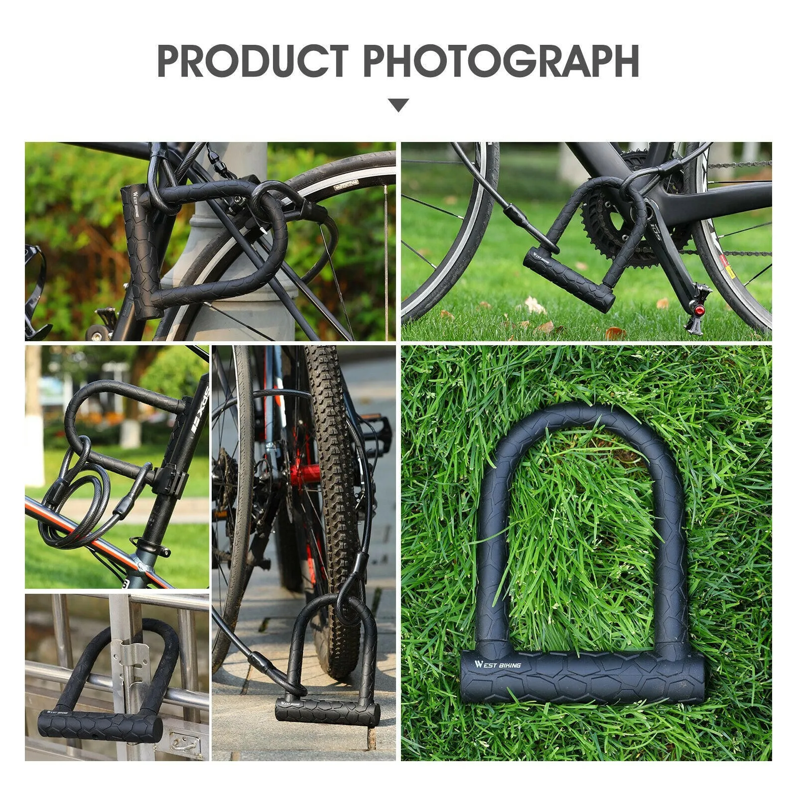 Anti-theft Bike U Lock With 2 Keys MTB Road Bicycle Lock Motorcycle Scooter Security Cycling Accessories