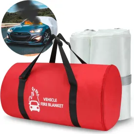 Azazccm Emergency Fire Blanket for Car, Large Fiberglass Fire Extinguisher, Survival Safety Suppression for Electric Vehicle Truck Automotive Conflagration (19.68x29.53FT)