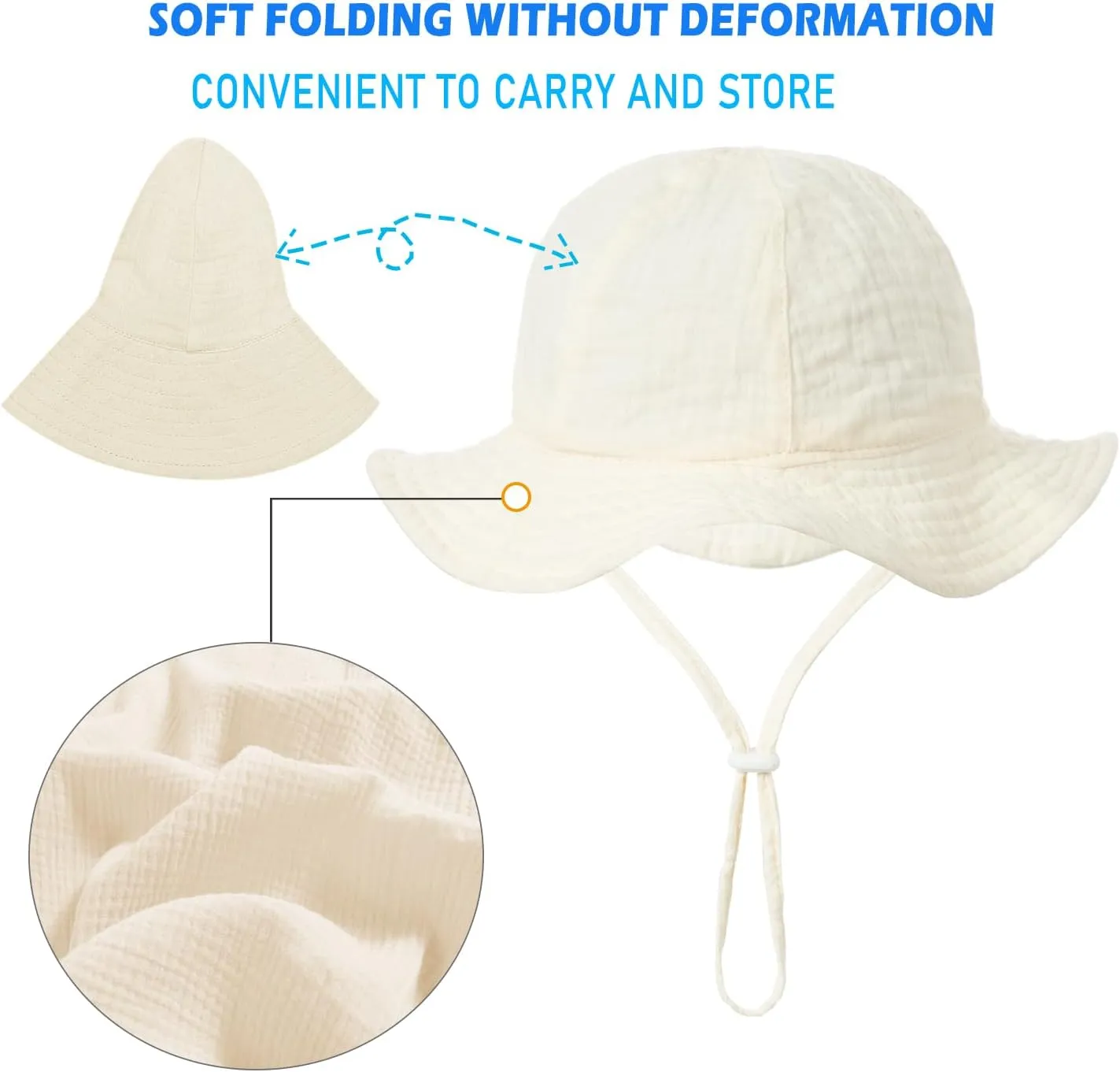 Baby Sun Hat Toddler Infant Cap Kid Beach Hats Swimsuit with UPF 50  Protective Sunscreen Newborn Bucket Hat for Boys Girls