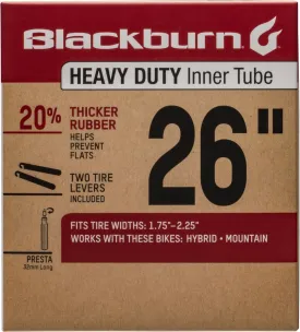 Blackburn 26" x 1.75-2.25" Presta Heavy Duty Bicycle Inner Tube with tire levers