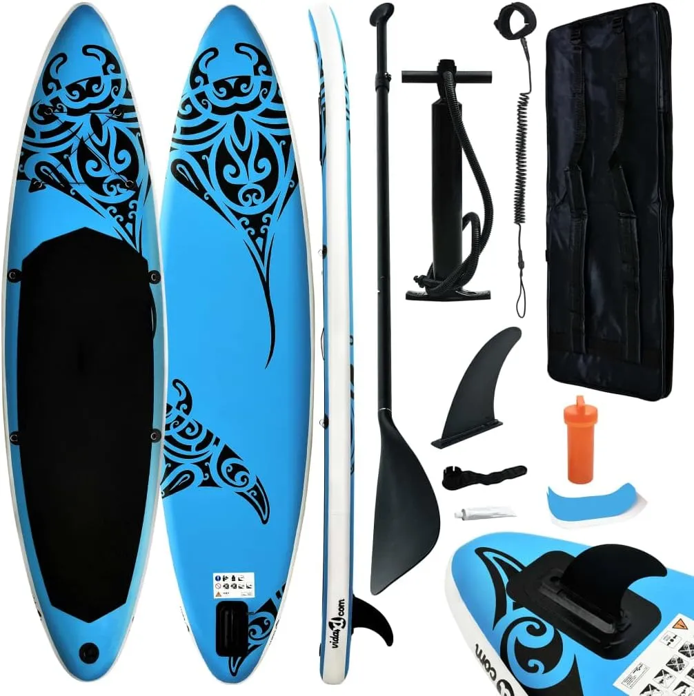 CHARMMA Inflatable Stand Up Paddleboard Set 120.1"x29.9"x5.9" Blue