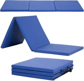 Gymnastics Tumbling Mats Gymnastics Mat Portable Foldable Tumbling Mat Thick PU Leather Exercise Mat Yoga Mat with Carrying Handles for home Workout outdoor Yoga Gymnastics