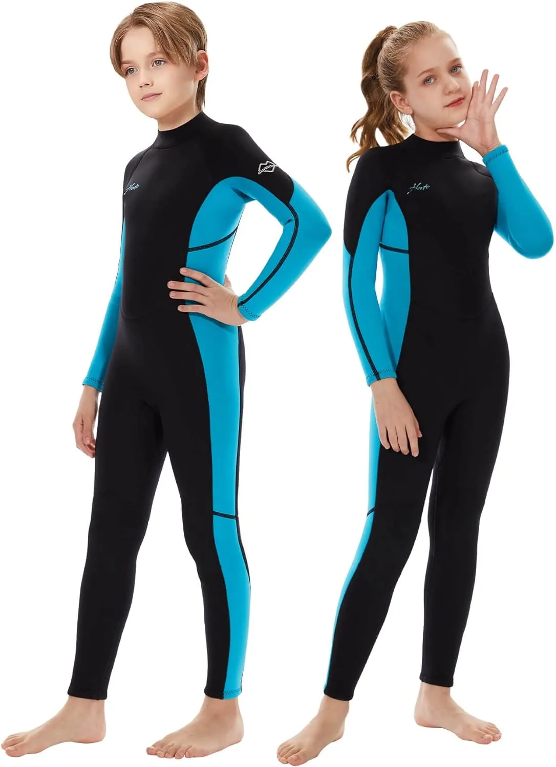 Hevto Kids Wetsuit for Boys Girls Toddler Youth 3/2mm Neoprene Full Wet Suits in Cold Water for Swimming Surfing Diving