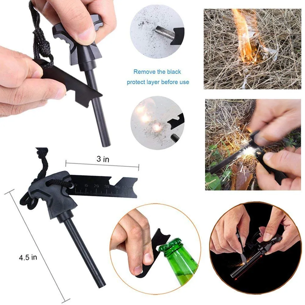 Lanqi Gifts for Men, Emergency Survival kit 14 in 1, Survival Gear, Tactical Survival Tool for Cars, Camping, Hiking, Hunting, Fishing (Survival kit 2)
