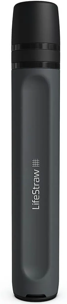 LifeStraw Peak Series - Personal Water Filter Straw for Backup Filtration, Emergency, Survival, and Ultralight Hydration, BPA-Free, Dark Mountain Gray