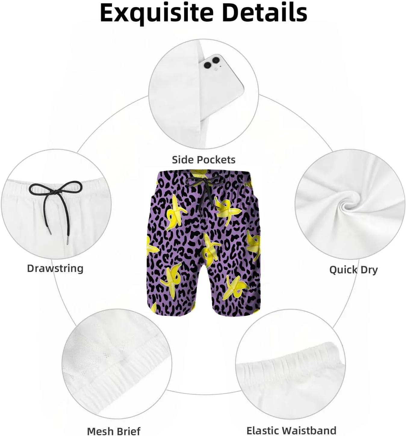 Mens Swim Trunks with Mesh Lining,9 Inch Quick Dry Board Shorts Bathing Suit Swimsuit Beach Pants Swimwear