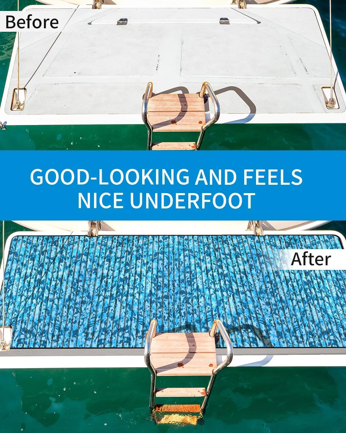 OCEANBROAD Camouflage Boat Flooring 96''x16''/23''/38''/47'' Strip Cut Grooves Self-Adhesive EVA Foam Sheet Non-Slip Traction Pad for Boats Decking Surfboard SUP Paddle Board Kayak