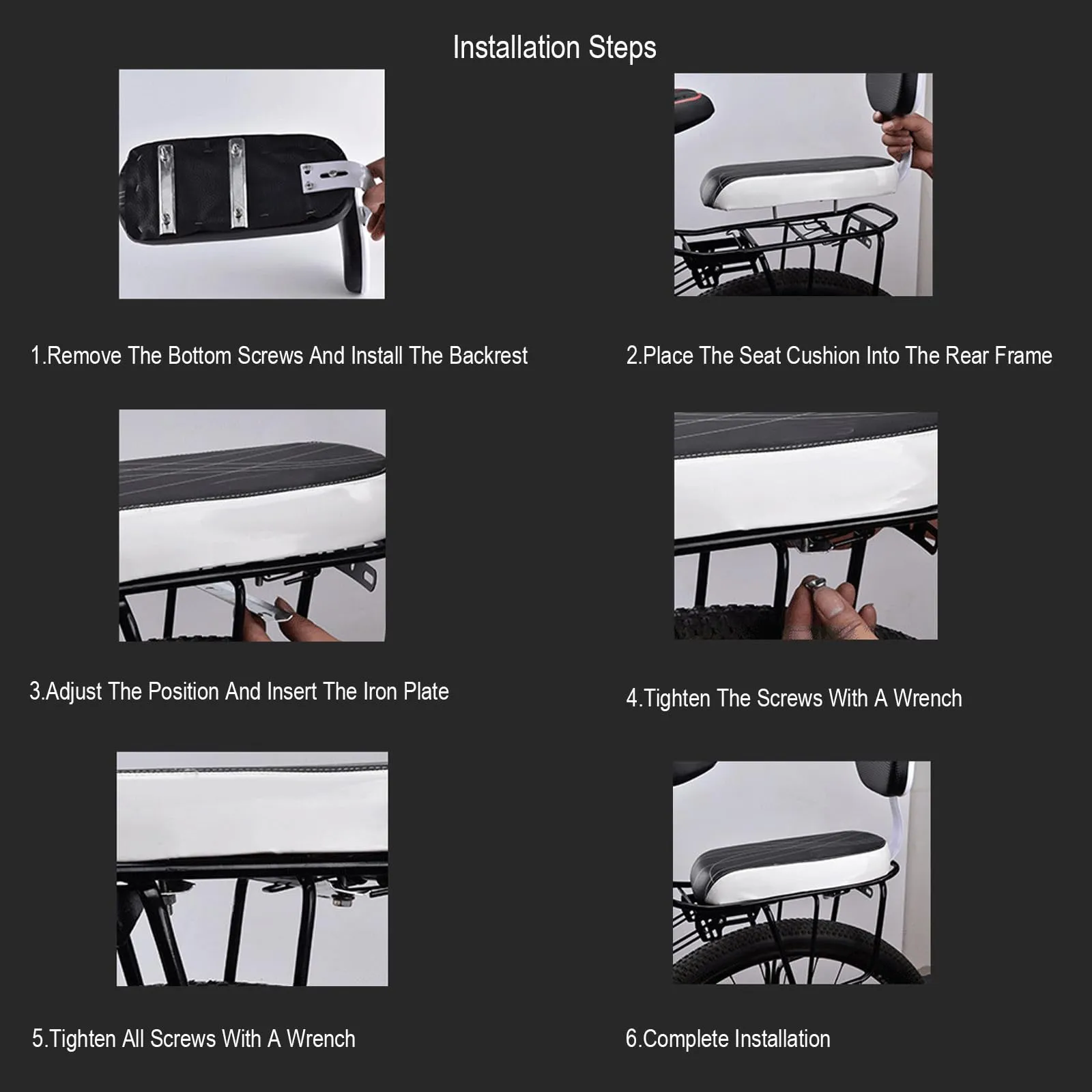 OEM Tripper Rear Bike Seat Cushion, Armrest, foot pegs set