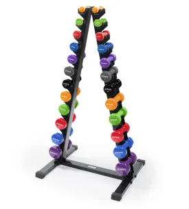 Power Systems Dumbbell Vertical Rack, with Vinyl DB Set 1 / 15 lb. Prime