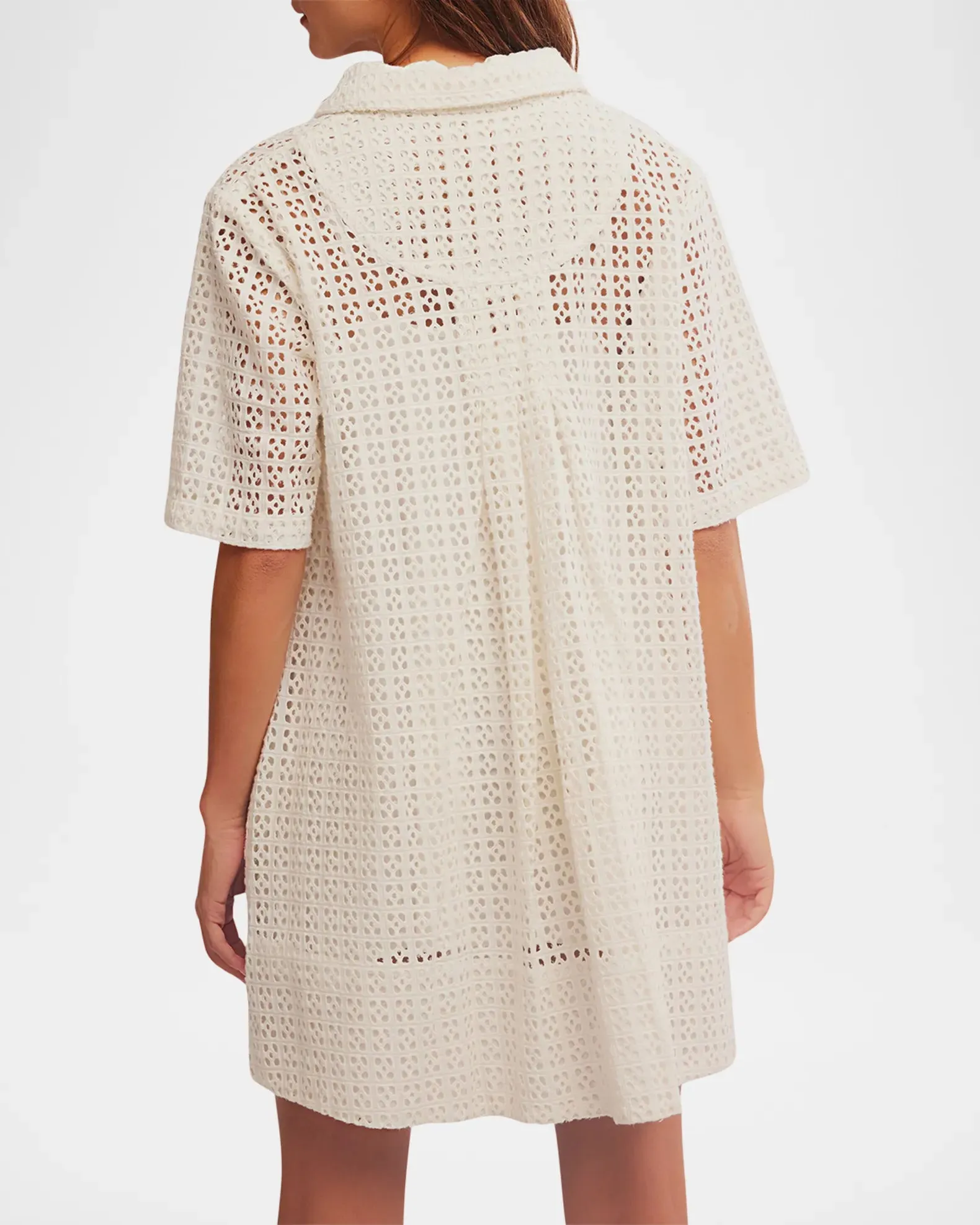 Remino Eyelet Dress - White