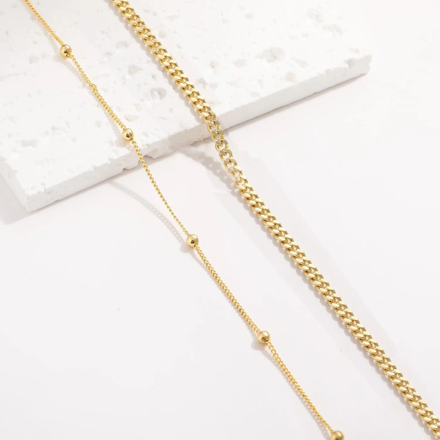 RLMOON 2PCS 18K Gold Plated Waist Chains for Women Gold Body Belly Chains for the Waist Adjustable Layered Waist Chain for Summer Beach Bikini