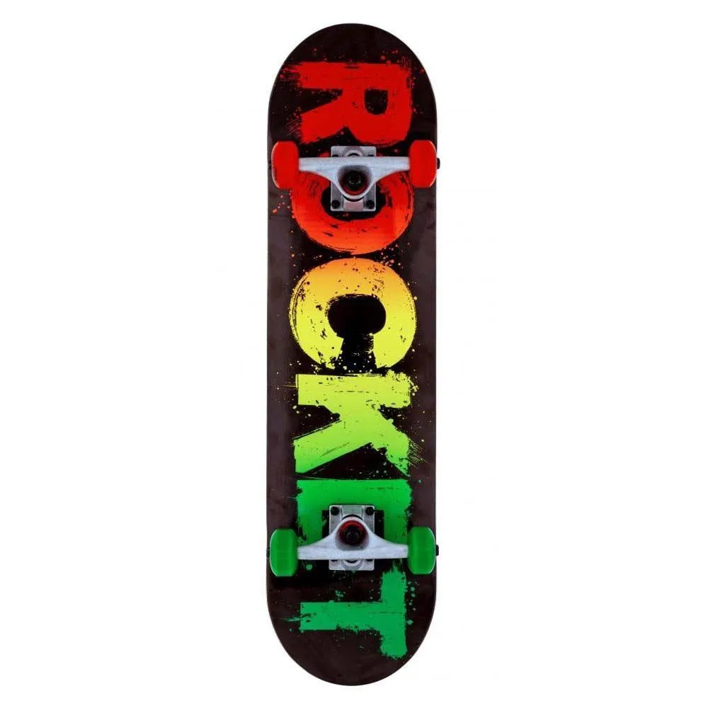 Rocket Skateboards Rasta Fade Factory Complete Skateboard Rasta 8"