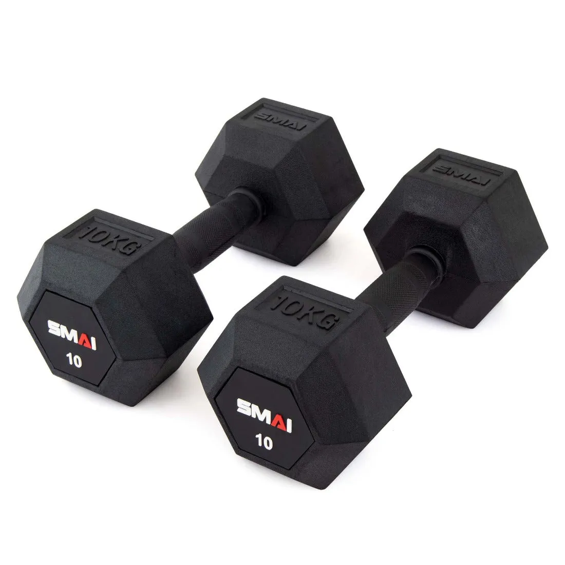 Rubber Hex Dumbbell Set 1-25kg (Pair) with Storage Rack