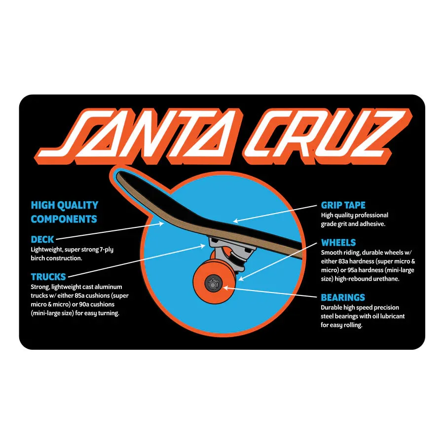 Santa Cruz Complete Skateboard 7.25in Super Micro Classic Dot