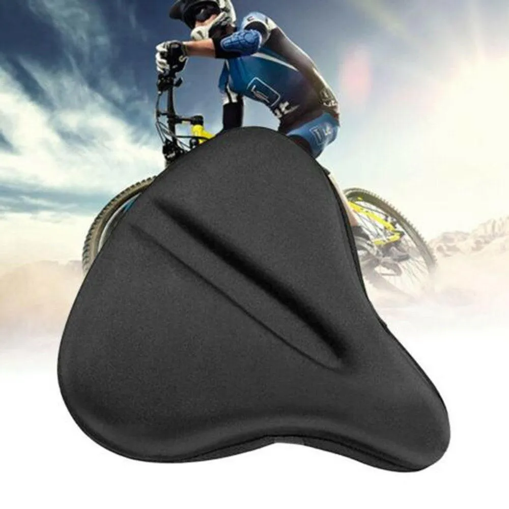 Silicone Bike Seat Cushion Cover for Large Wide Bike Saddle Pad