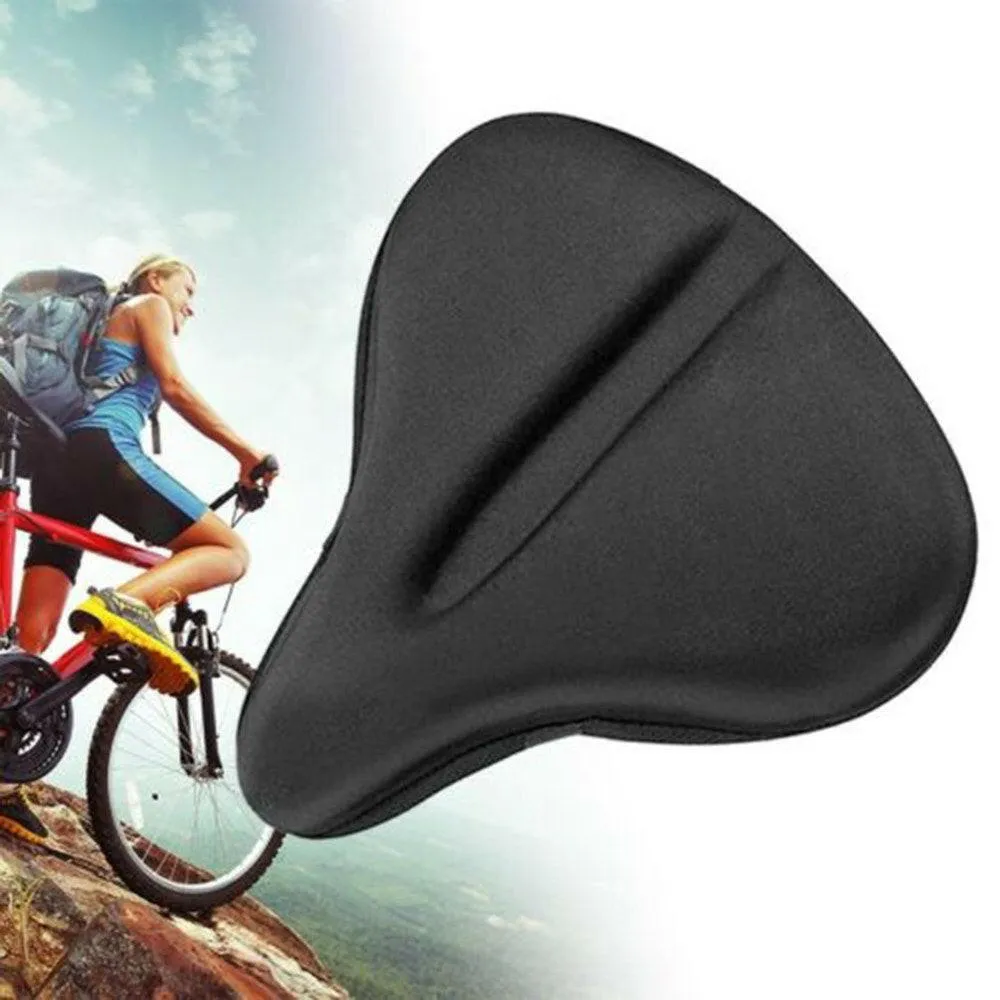 Silicone Bike Seat Cushion Cover for Large Wide Bike Saddle Pad