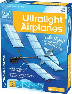 Thames & Kosmos Ultralight Airplanes STEM Experiment Kit | Build 5 Gliders | Learn How Airplanes Work | for Ages 8  | Design Your Own Glider | Learn Physics and Aerodynamics