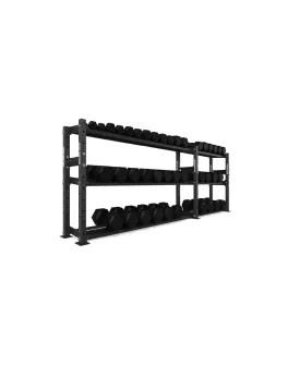 The Bulldog Gear - Hex Dumbbells 1.0 1050kg Set (2.5kg to 50kg)   Storage System - 302cm Bundle