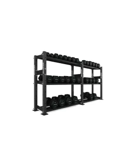 The Bulldog Gear - Hex Dumbbells 2.0 680kg Set (2.5kg to 40kg)   Storage System - 229cm Bundle