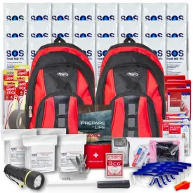 The Essentials Complete 72-Hour Kit - 4 Person: Black or Red Backpack