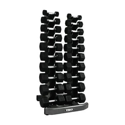 TKO Vertical Dumbbell Rack and 5-50 Lb. Dumbbell Set