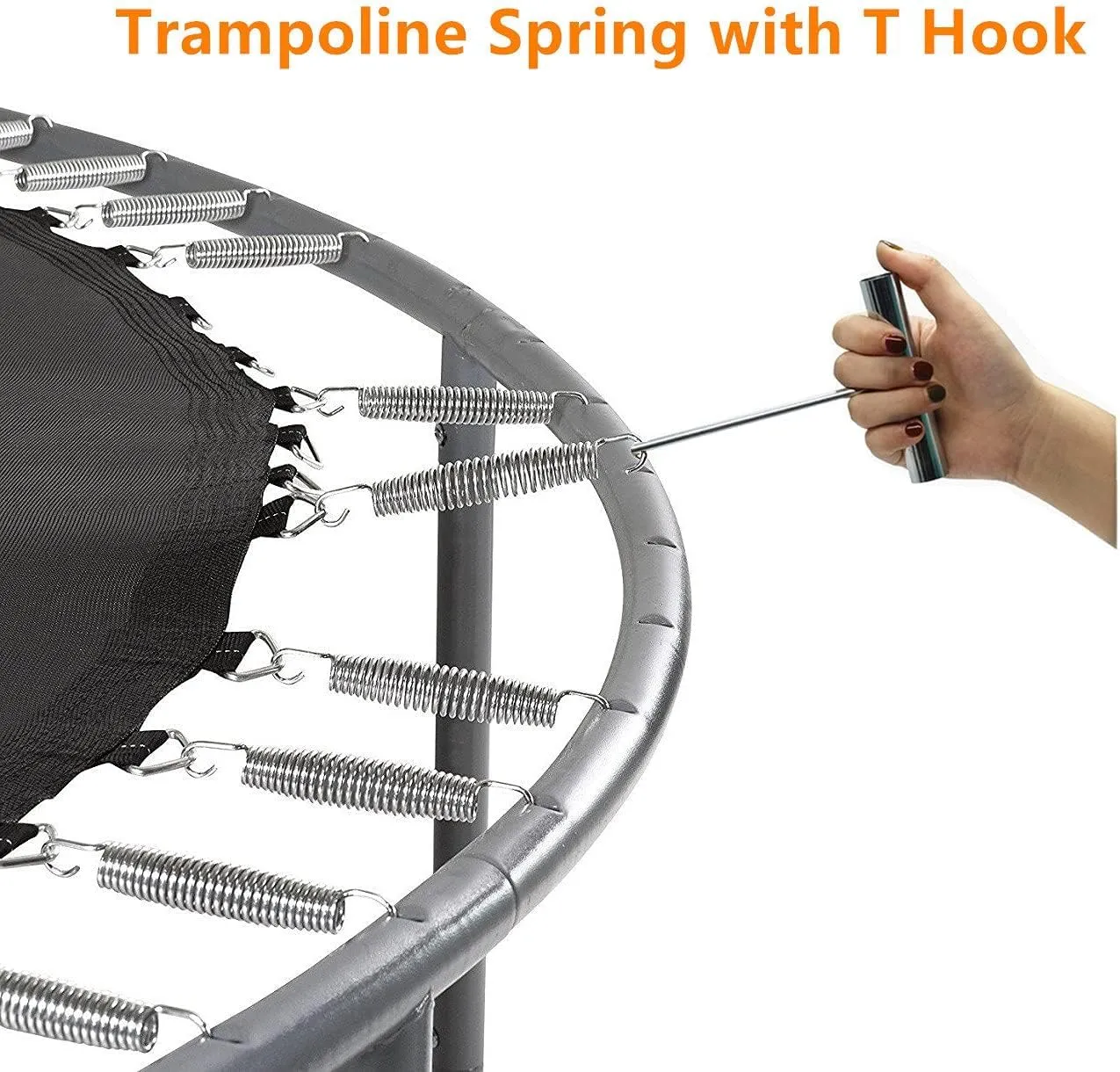 Trampoline Springs Heavy Duty 5.5-7Inch Stainless Steel Trampoline Replacement Springs Universal Trampoline Accessories with Spring Tool with 16 Pack