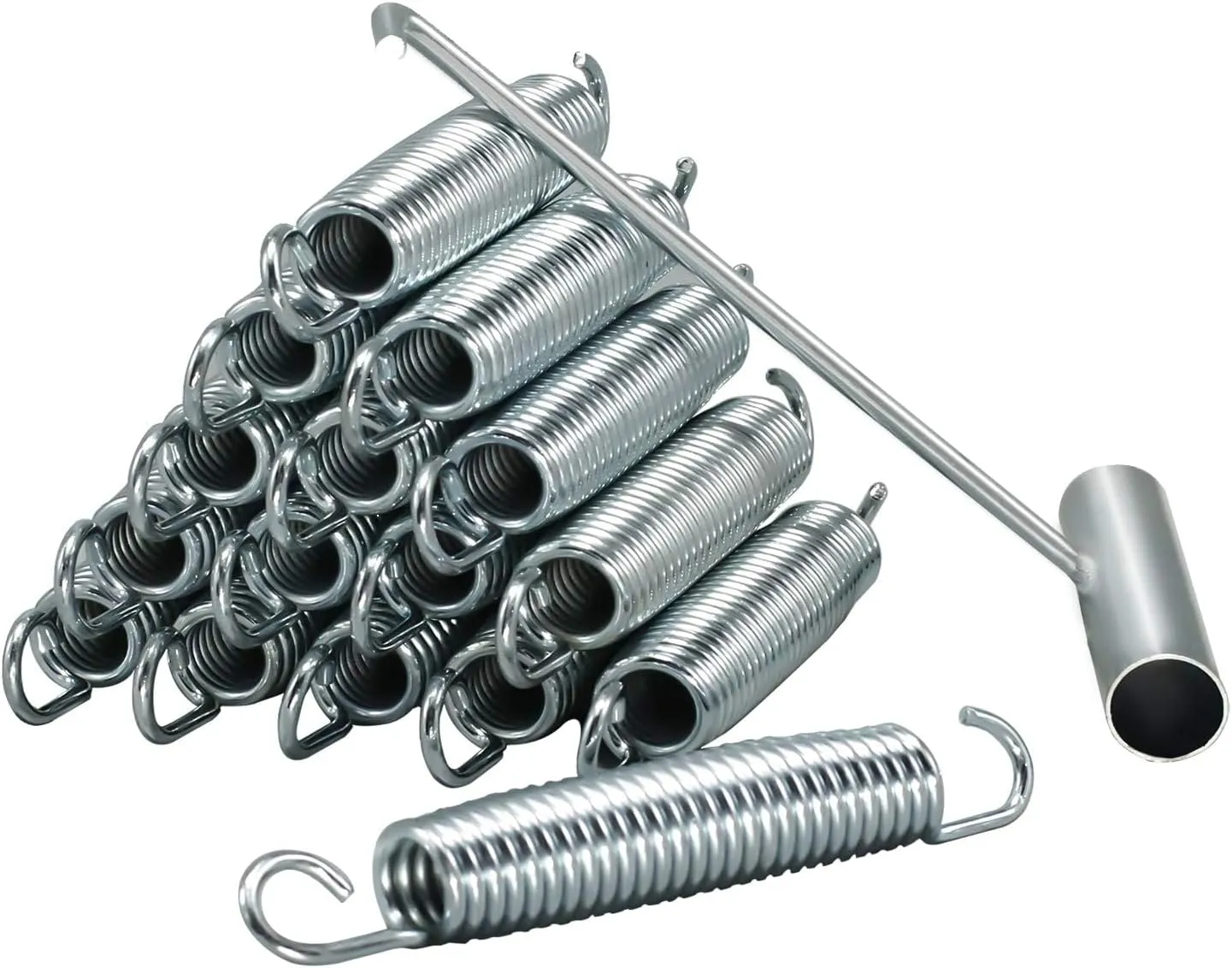 Trampoline Springs Heavy Duty 5.5-7Inch Stainless Steel Trampoline Replacement Springs Universal Trampoline Accessories with Spring Tool with 16 Pack