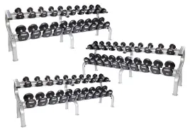 Troy 5-150 lb Urethane Commercial Dumbbell Set w/ Racks