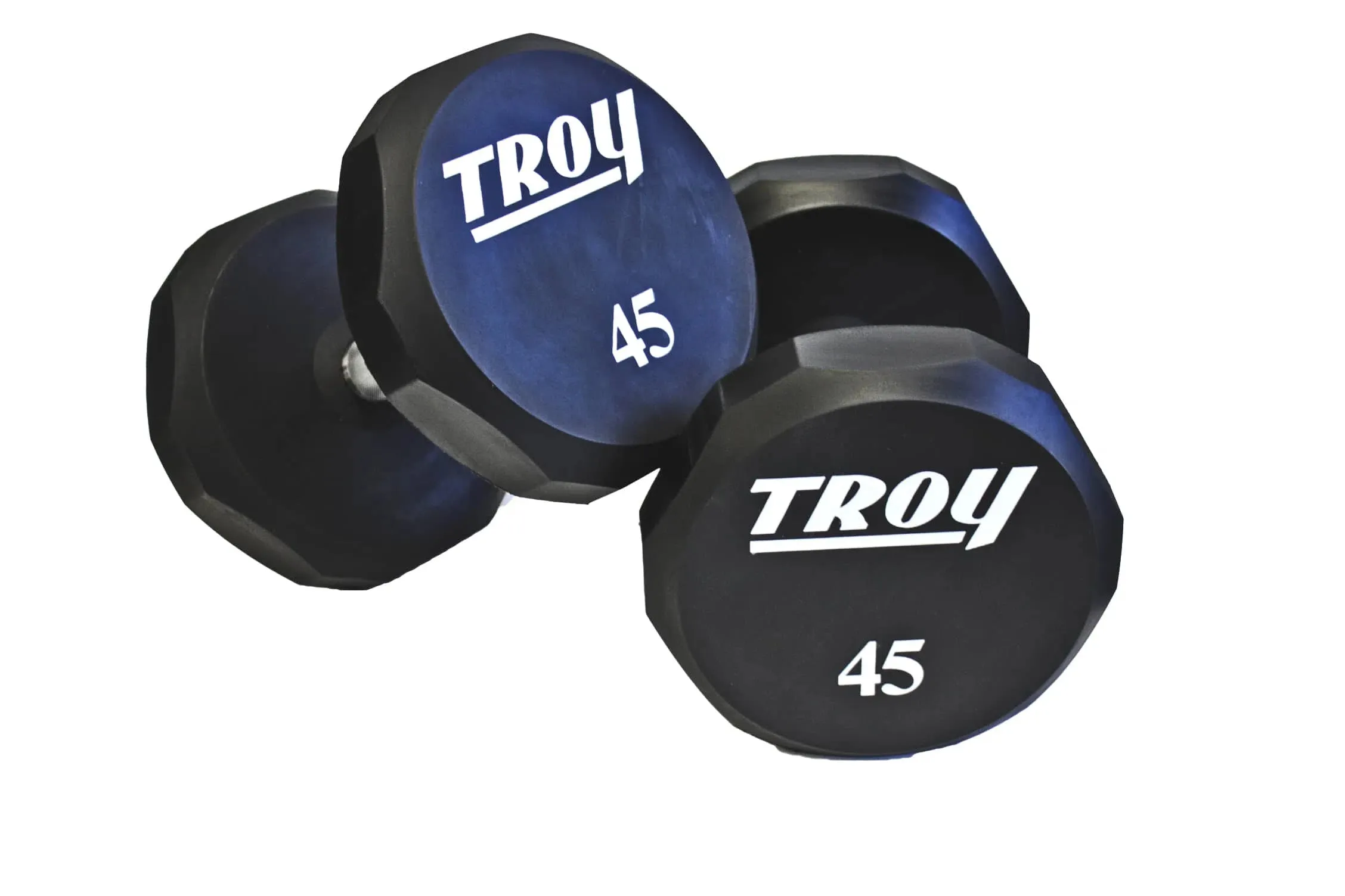 Troy 5-150 lb Urethane Commercial Dumbbell Set w/ Racks