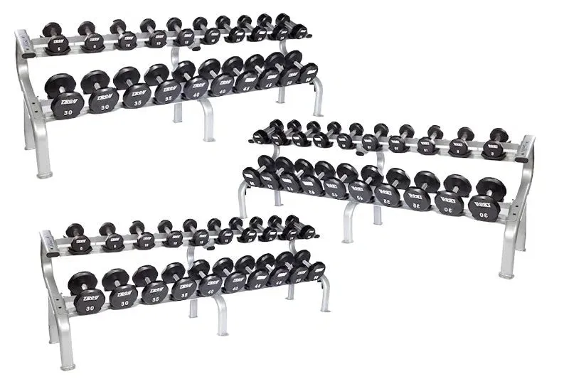 Troy 5-150 lb Urethane Commercial Dumbbell Set w/ Racks