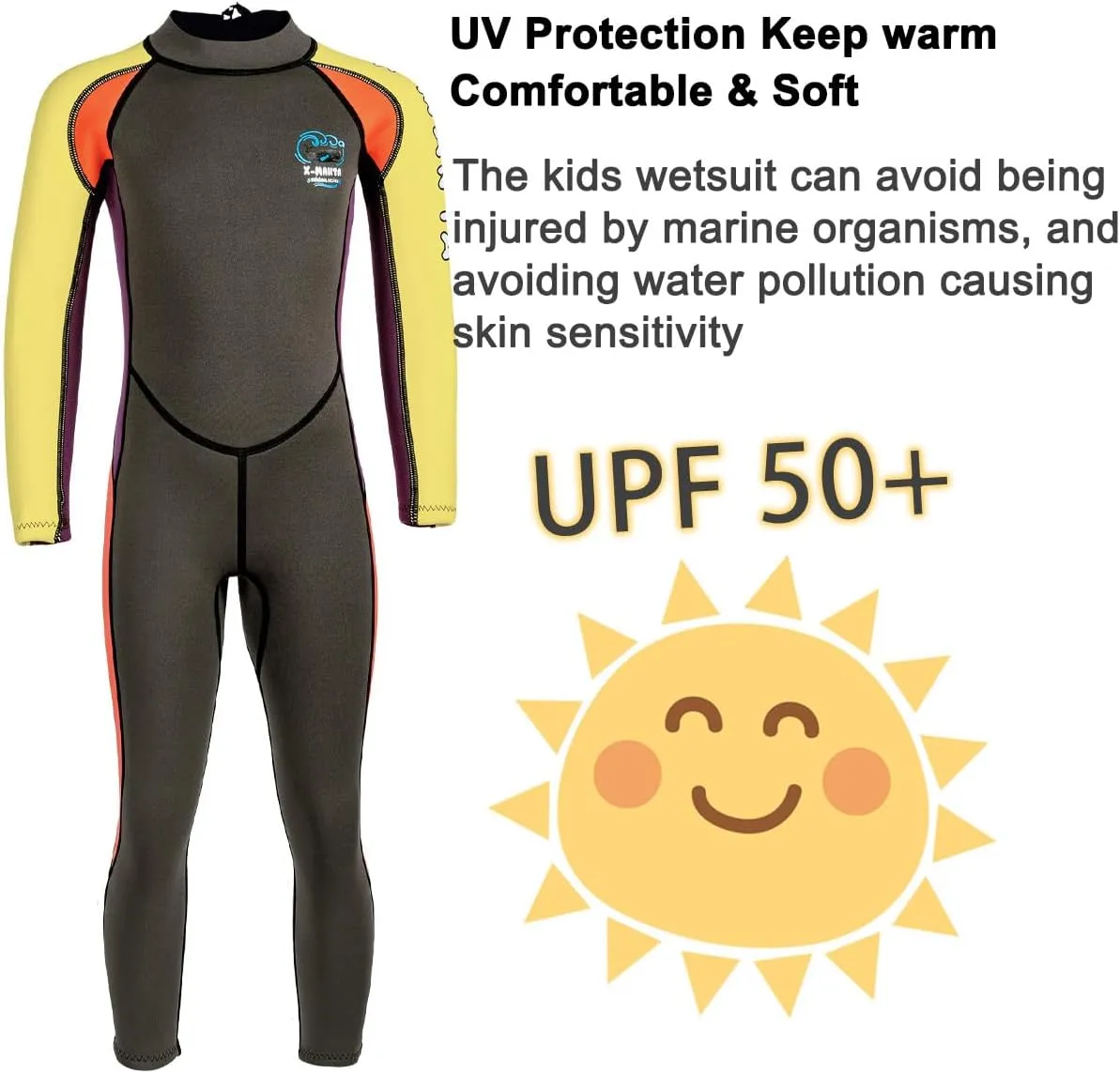Wetsuit Kids Full Suits 2.5mm Neoprene Wet Suit UV Protection Keep Warm Long Sleeve Wetsuits for Swimming Diving Scuba